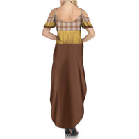 Aloha Hawaii Cowboy Custome Summer Maxi Dress Puakenikeni Lei Palaka Tassel Style - Polynesian Pride