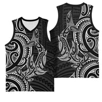 New Zealand Hammerhead Shark Basketball Jersey Maori Haehae Mangopare Black - Polynesian Pride