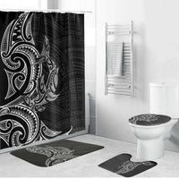 New Zealand Hammerhead Shark Bathroom Set Maori Haehae Mangopare Black - Polynesian Pride