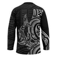 New Zealand Hammerhead Shark Hockey Jersey Maori Haehae Mangopare Black LT14 - Polynesian Pride
