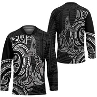 New Zealand Hammerhead Shark Hockey Jersey Maori Haehae Mangopare Black LT14 - Polynesian Pride