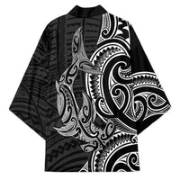 New Zealand Hammerhead Shark Kimono Maori Haehae Mangopare Black - Polynesian Pride