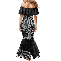 New Zealand Hammerhead Shark Mermaid Dress Maori Haehae Mangopare Black - Polynesian Pride