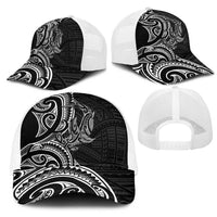 New Zealand Hammerhead Shark Mesh Trucker Cap Maori Haehae Mangopare Black - Polynesian Pride