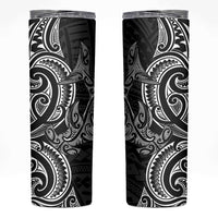 New Zealand Hammerhead Shark Skinny Tumbler Maori Haehae Mangopare Black - Polynesian Pride