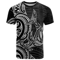 New Zealand Hammerhead Shark T Shirt Maori Haehae Mangopare Black - Polynesian Pride
