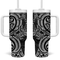 New Zealand Hammerhead Shark Tumbler With Handle Maori Haehae Mangopare Black - Polynesian Pride