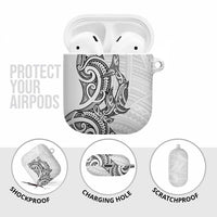 New Zealand Hammerhead Shark AirPods Case Maori Haehae Mangopare White - Polynesian Pride