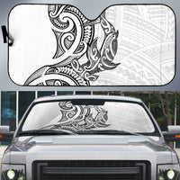 New Zealand Hammerhead Shark Auto Sun Shade Maori Haehae Mangopare White - Polynesian Pride