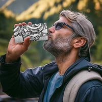 New Zealand Hammerhead Shark 4 in 1 Can Cooler Tumbler Maori Haehae Mangopare White - Polynesian Pride