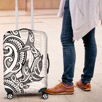 New Zealand Hammerhead Shark Luggage Cover Maori Haehae Mangopare White - Polynesian Pride