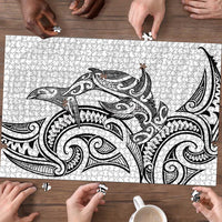 New Zealand Hammerhead Shark Puzzle Maori Haehae Mangopare White - Polynesian Pride
