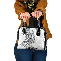 New Zealand Hammerhead Shark Shoulder Handbag Maori Haehae Mangopare White - Polynesian Pride