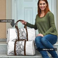 New Zealand Hammerhead Shark Travel Bag Maori Haehae Mangopare White - Polynesian Pride