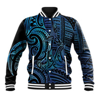 New Zealand Hammerhead Shark Baseball Jacket Maori Haehae Mangopare Galaxy - Polynesian Pride