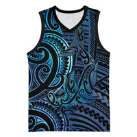 New Zealand Hammerhead Shark Basketball Jersey Maori Haehae Mangopare Galaxy - Polynesian Pride