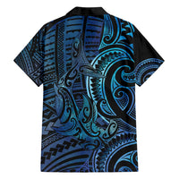 New Zealand Hammerhead Shark Family Matching Off Shoulder Maxi Dress and Hawaiian Shirt Maori Haehae Mangopare Galaxy - Polynesian Pride