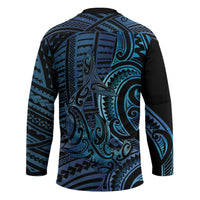 New Zealand Hammerhead Shark Hockey Jersey Maori Haehae Mangopare Galaxy LT14 - Polynesian Pride