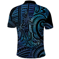 New Zealand Hammerhead Shark Polo Shirt Maori Haehae Mangopare Galaxy - Polynesian Pride