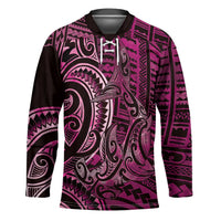 New Zealand Hammerhead Shark Hockey Jersey Maori Haehae Mangopare Pink LT14 Unisex Pink - Polynesian Pride