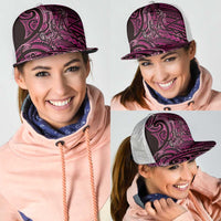 New Zealand Hammerhead Shark Mesh Trucker Cap Maori Haehae Mangopare Pink - Polynesian Pride