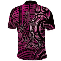 New Zealand Hammerhead Shark Polo Shirt Maori Haehae Mangopare Pink - Polynesian Pride