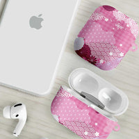 Pink Palaka Japanese Patterns AirPods Case Asanoha Seigaiha Sakura Motif - Polynesian Pride