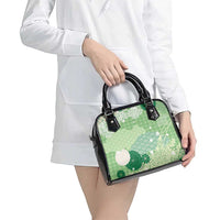 Green Palaka Japanese Patterns Shoulder Handbag Asanoha Seigaiha Sakura Motif LT14 - Polynesian Pride