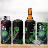 New Zealand Tui Bird Christmas 4 in 1 Can Cooler Tumbler Maori Fern Mix Pohotukawa