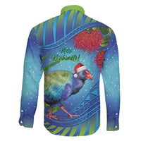 New Zealand Takahe Christmas Family Matching Tank Maxi Dress and Hawaiian Shirt Maori Fern Mix Pohotukawa LT14 - Polynesian Pride