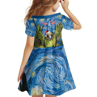 Personalised Jumping Kakapo Christmas Family Matching Tank Maxi Dress and Hawaiian Shirt New Zealand Fern - Starry Night Style LT14 - Polynesian Pride
