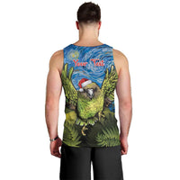 Personalised Jumping Kakapo Christmas Men Tank Top New Zealand Fern - Starry Night Style LT14 - Polynesian Pride