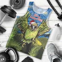 Personalised Jumping Kakapo Christmas Men Tank Top New Zealand Fern - Starry Night Style LT14 - Polynesian Pride
