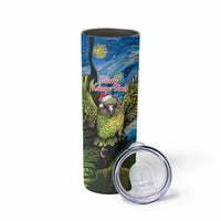 Personalised Jumping Kakapo Christmas Skinny Tumbler New Zealand Fern - Starry Night Style