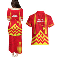Hawaii Mauna Kea Couples Matching Puletasi and Hawaiian Shirt Hawaiian Kakau Tribal Pattern LT14 - Polynesian Pride