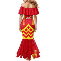Hawaii Mauna Kea Family Matching Mermaid Dress and Hawaiian Shirt Hawaiian Kakau Tribal Pattern LT14 - Polynesian Pride