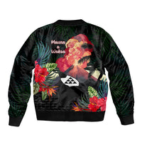 Hawaii Mauna Kea Sleeve Zip Bomber Jacket White Mountain With Nene Tropical Vibes LT14 - Polynesian Pride
