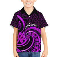 Purple Aotearoa Mangopare Kid Hawaiian Shirt NZ Maori Koru Style LT14 Kid Purple - Polynesian Pride