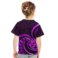 Purple Aotearoa Mangopare Kid T Shirt NZ Maori Koru Style LT14 - Polynesian Pride