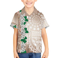 Cook Islands Tiare Maori With Conch Shell Family Matching Off The Shoulder Long Sleeve Dress and Hawaiian Shirt 2025 Pasifika Polynesian Tattoo