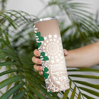 Cook Islands Tiare Maori With Conch Shell Skinny Tumbler 2025 Pasifika Polynesian Tattoo LT14 - Polynesian Pride