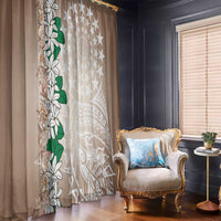 Cook Islands Tiare Maori With Conch Shell Window Curtain 2025 Pasifika Polynesian Tattoo