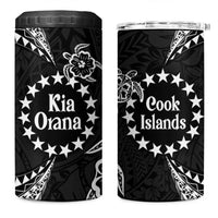 Kia Orana Cook Islands 4 in 1 Can Cooler Tumbler 2025 Pasifika Polynesian Turtle Black Color LT14 One Size: 16 oz Black - Polynesian Pride