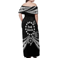Kia Orana Cook Islands Family Matching Off Shoulder Maxi Dress and Hawaiian Shirt 2025 Pasifika Polynesian Turtle Black Color LT14 - Polynesian Pride