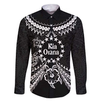 Kia Orana Cook Islands Family Matching Short Sleeve Bodycon Dress and Hawaiian Shirt 2025 Pasifika Polynesian Turtle Black Color LT14 Dad's Shirt - Long Sleeve Black - Polynesian Pride