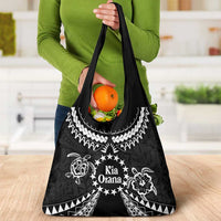 Kia Orana Cook Islands Grocery Bag 2025 Pasifika Polynesian Turtle Black Color
