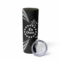 Kia Orana Cook Islands Skinny Tumbler 2025 Pasifika Polynesian Turtle Black Color LT14 - Polynesian Pride