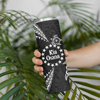 Kia Orana Cook Islands Skinny Tumbler 2025 Pasifika Polynesian Turtle Black Color LT14 - Polynesian Pride