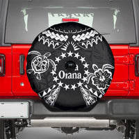 Kia Orana Cook Islands Spare Tire Cover 2025 Pasifika Polynesian Turtle Black Color