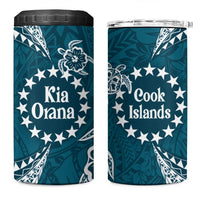 Kia Orana Cook Islands 4 in 1 Can Cooler Tumbler Polynesian Turtle Crowberry Blue Color LT14 One Size: 16 oz Crowberry Blue - Polynesian Pride
